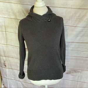 Jeanne Pierre Gray Sweater + Cableknit Turtleneck